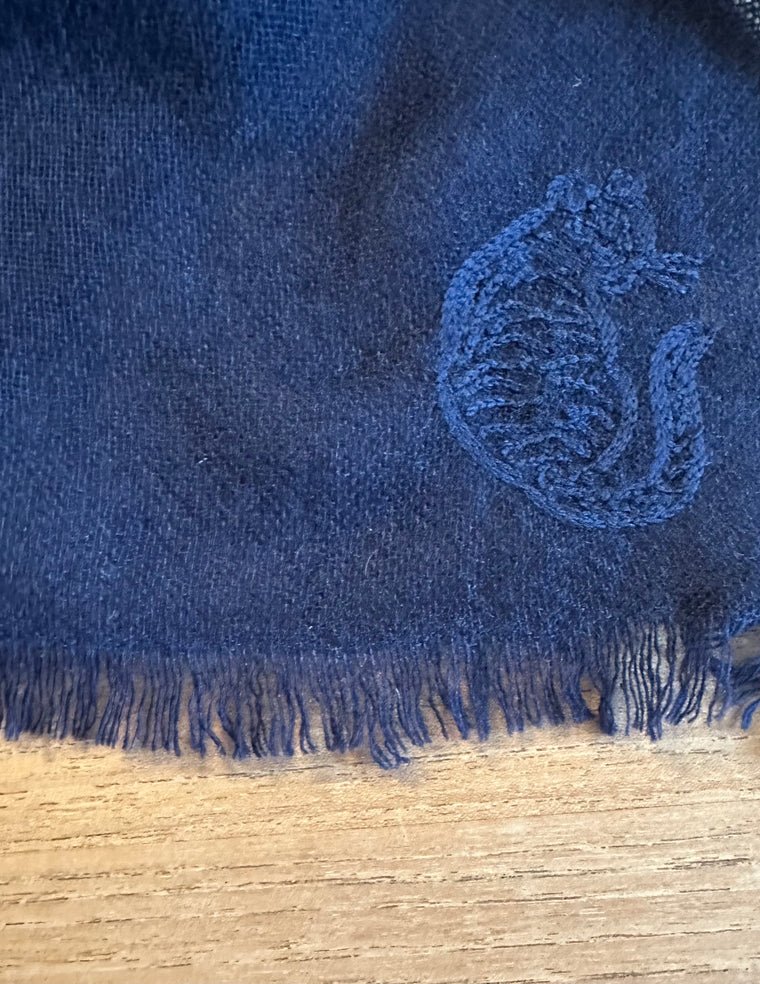 Fibre Tibet limited edition cashmere scarf with embroidered tiger
