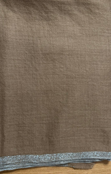 Cashmere Kashmir Shawl with embroidered floral border