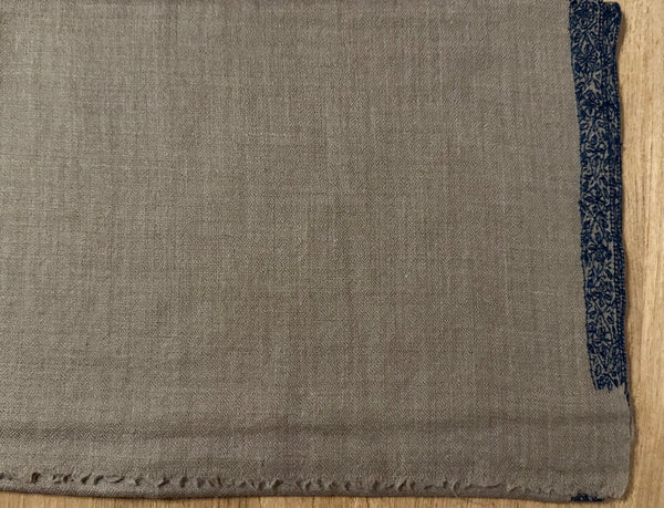 Cashmere Kashmir Shawl with embroidered floral border