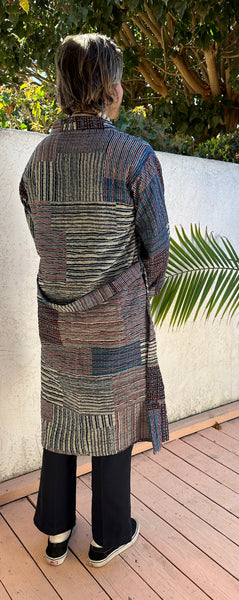 Indigo Kantha Patchwork Robe
