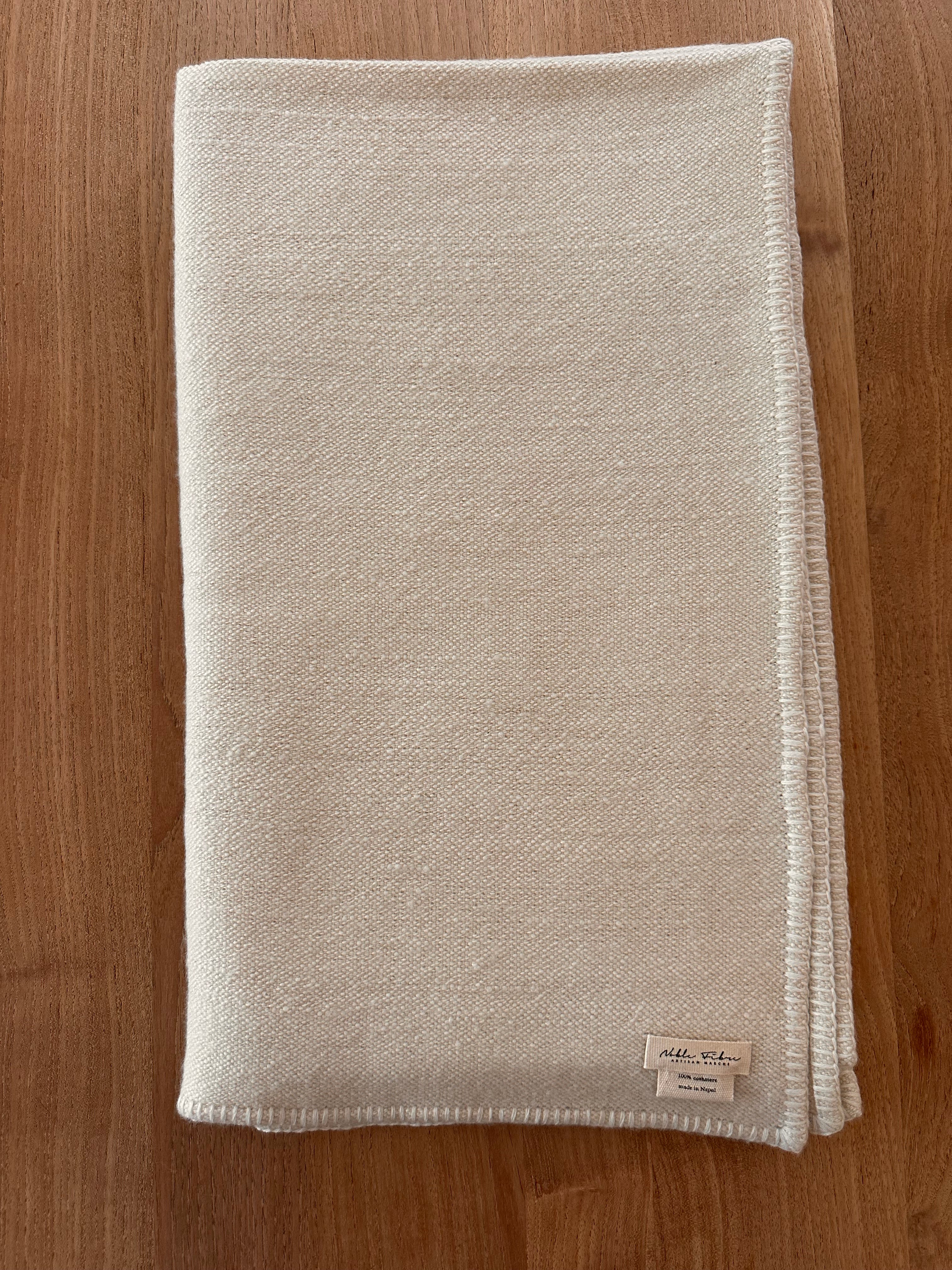 Cashmere Blanket four ply hand woven with whipstitch edge