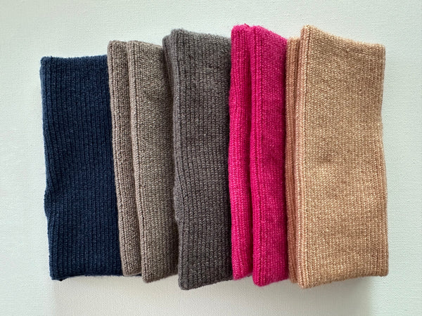 Cashmere sleeves ribbed
