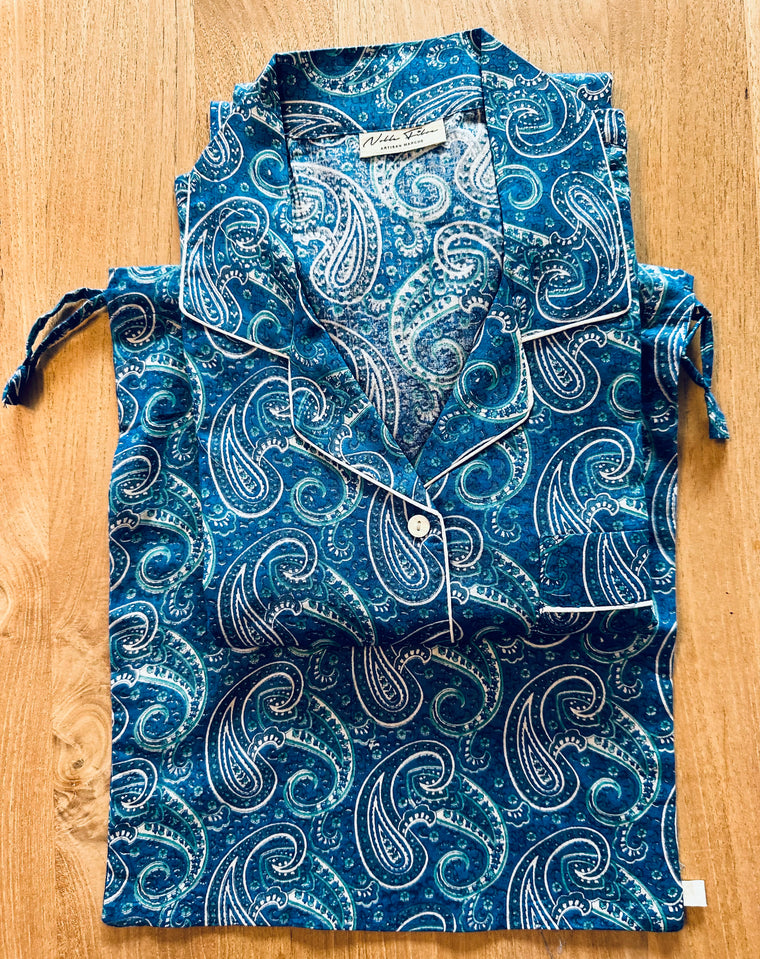SALE Noble Fibre Pajama Classic Set organic woodblock collection