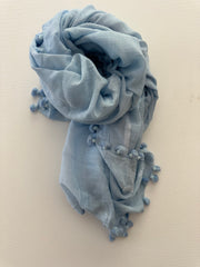 SAMPLE SALE Jaipur classic pom scarf cotton & silk