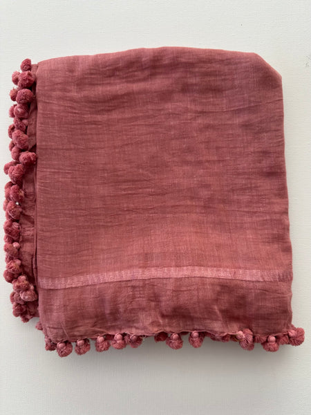 SAMPLE SALE Jaipur classic pom scarf cotton & silk