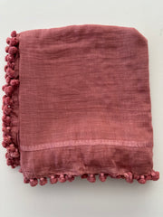 SAMPLE SALE Jaipur classic pom scarf cotton & silk