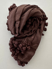 SAMPLE SALE Jaipur classic pom scarf cotton & silk