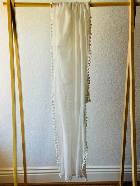 SAMPLE SALE Jaipur classic pom scarf cotton & silk