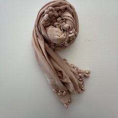 SAMPLE SALE Jaipur classic pom scarf cotton & silk