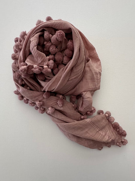 SAMPLE SALE Jaipur classic pom scarf cotton & silk
