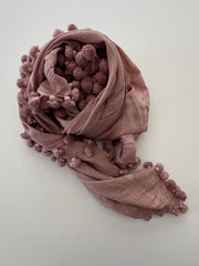 SAMPLE SALE Jaipur classic pom scarf cotton & silk