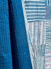 Indigo Kantha Patchwork Quilt