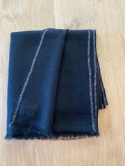 Cashmere Scarf Deva silver selvedge