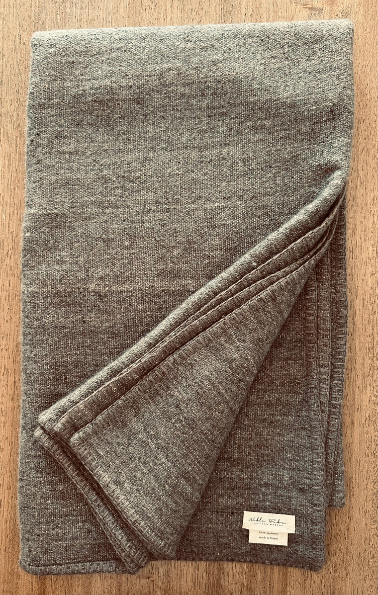Cashmere Blanket four ply hand woven with whipstitch edge