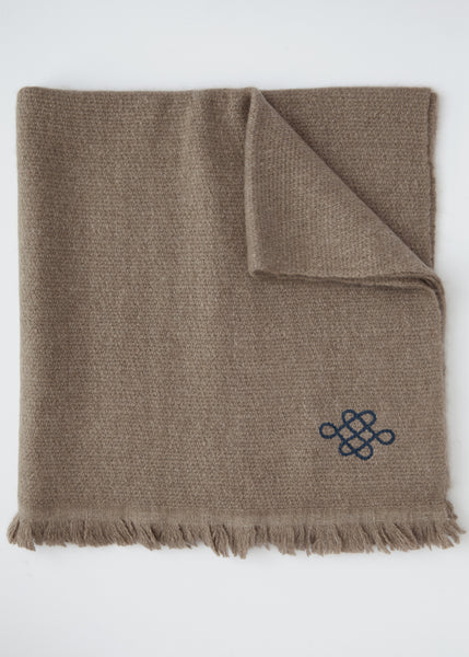 Fibre Tibet limited edition cashmere blanket with endless knot