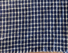 Cashmere scarf classic blue & white check Take Ivy