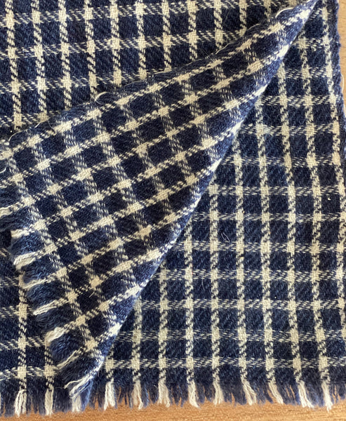 Cashmere scarf classic blue & white check Take Ivy