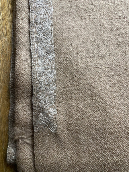 Cashmere Kashmir Shawl with embroidered floral border