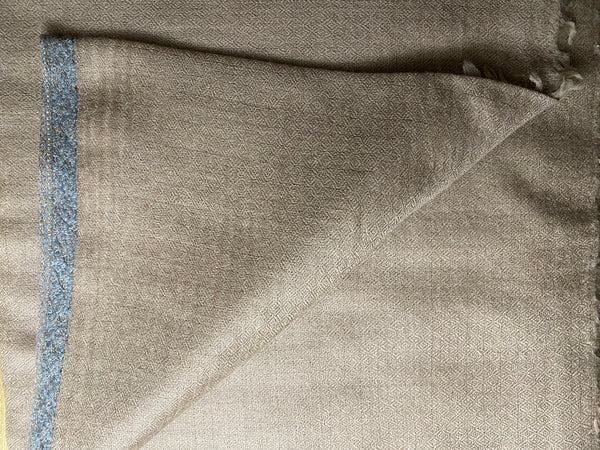 Cashmere Kashmir Shawl with embroidered floral border