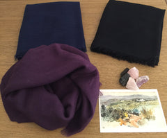 Cashmere Ultra fine Teresa Scarf with long fringe