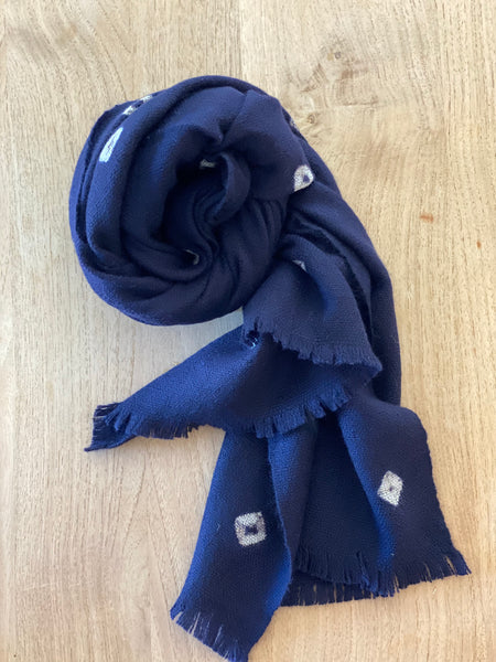 Cashmere Shibori Indigo scarf