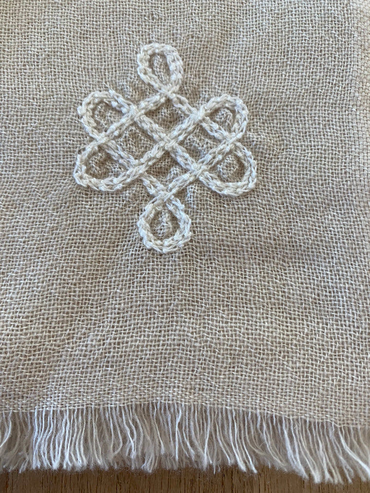 Fibre Tibet limited edition cashmere endless knot scarf