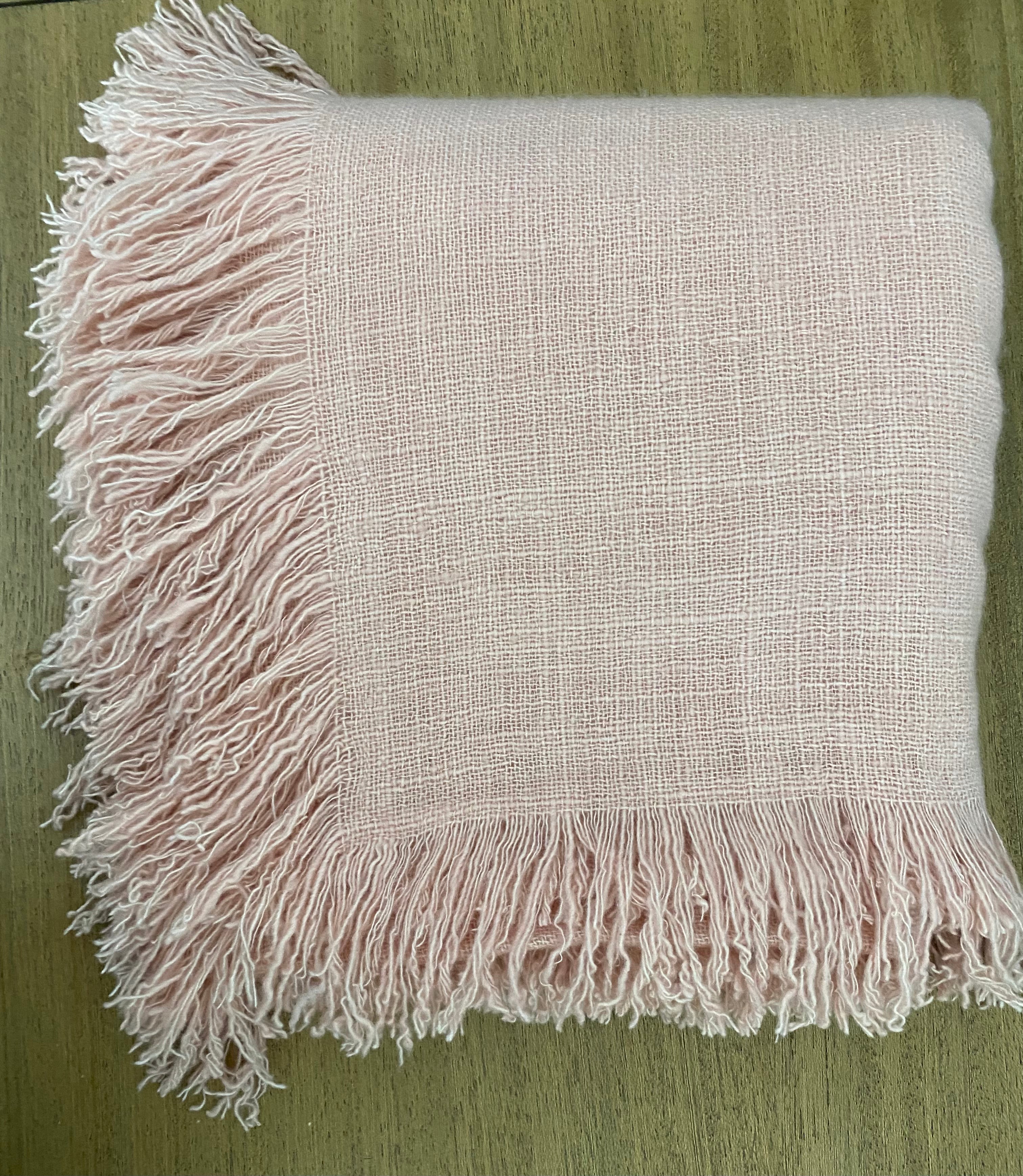 Cashmere Fringed Throw made with hand spun cashmere