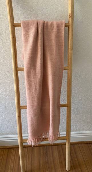 Cashmere Fringed Throw made with hand spun cashmere