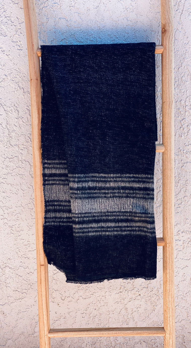 Thakali Striped Yak Wool Shawl