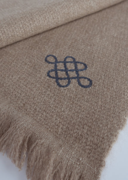Fibre Tibet limited edition cashmere blanket with endless knot